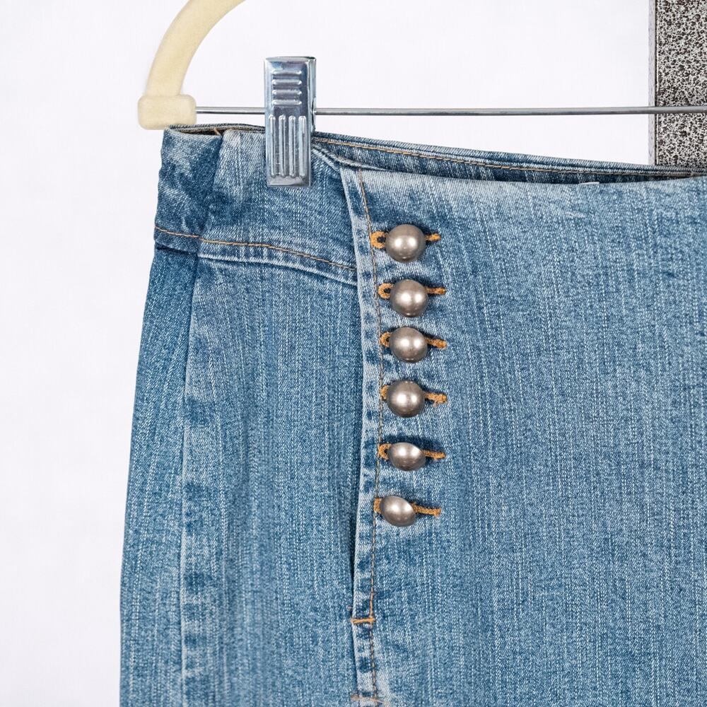 Vintage RAVE 4 REAL R4R Denim Maxi Skirt Juniors Size 9 Western Prairie 80s 90s - Picture 3 of 8